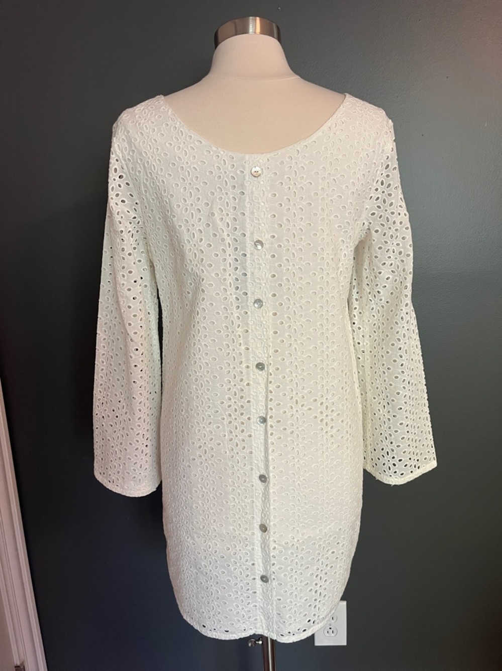 New! Heyton‎ Eyelet Dress Cotton White Lined Size Medium NWT - Picture 4 of 14